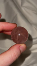 Load and play video in Gallery viewer, Berry Tone Mozambique Rose Quartz Sphere with double Asterism
