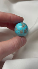 Load and play video in Gallery viewer, RARE! Persian Turquoise Sphere with Pyrite Flecks
