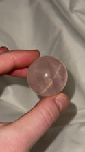 Load and play video in Gallery viewer, Icy Pink Mozambique Rose Quartz Sphere with strong Asterism
