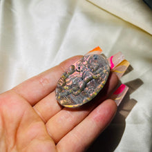 Load image into Gallery viewer, Rare Neon Pink Flash Labradorite Fae Portal Carving
