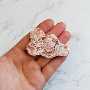 Pink Lace Agate Cloud with Druzy Pockets Carving 2