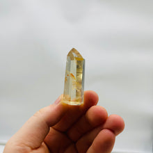Load image into Gallery viewer, Natural Honey Champagne Citrine Tower with High Clarity and a Mini Rainbow in the Tip
