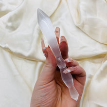 Load image into Gallery viewer, Satin Spar Selenite Dagger Carvings (1)
