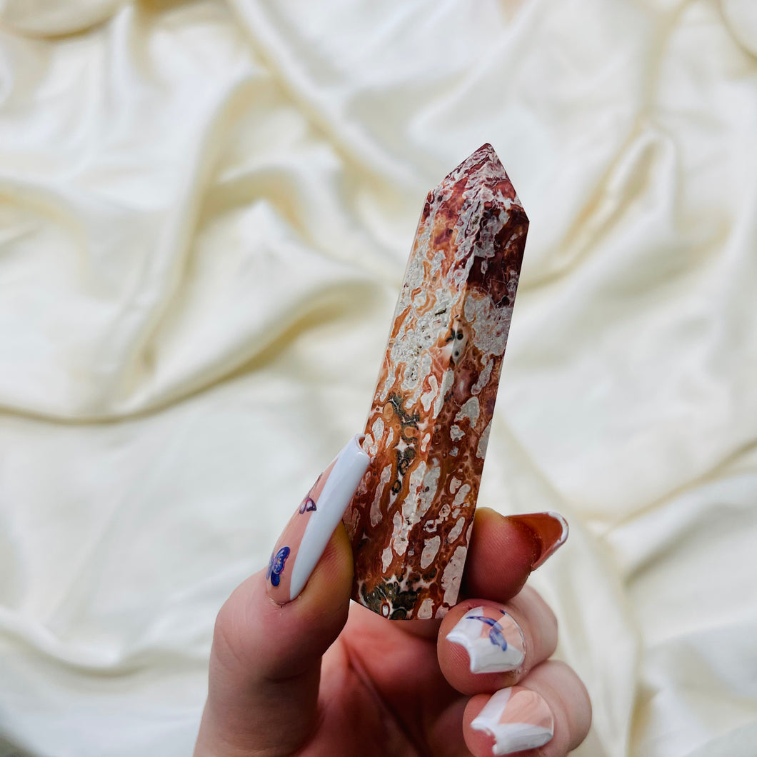 Partially Polished Leopard Jasper Tower 10 (not fully polished)