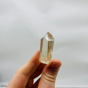 Natural Champagne Citrine Tower with Amazing Clarity and Rainbows
