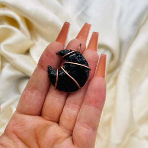 “Kara” Obsidian Wire Wrapped Pendant