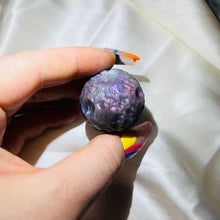 Load image into Gallery viewer, Rare Purple Labradorite Full Moon Sphere Carving 7
