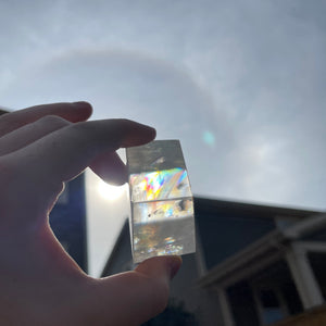 Rainbow-filled Optical Calcite Freeform 4