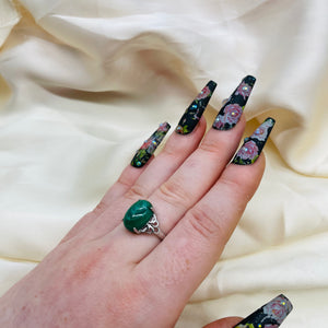 Malachite Sterling Silver Ring Style 1