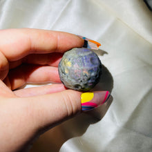 Load image into Gallery viewer, Rare Purple Labradorite Full Moon Sphere Carving 2
