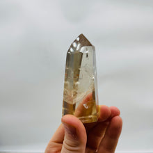 Load image into Gallery viewer, Large Natural Smoky Champagne Citrine Tower with Amazing Clarity (chipped tip)
