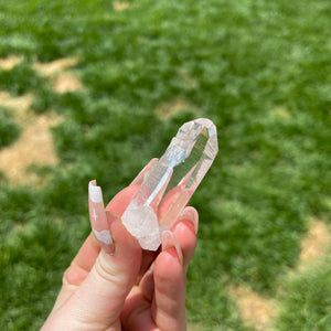 Stunning Lemurian Crystal with High Clarity and Rainbow