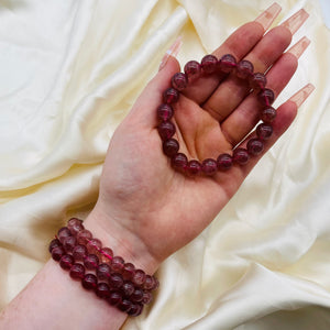 “Strawberry Quartz” Crystal Stretch Bracelets