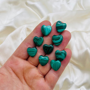 Malachite Heart Carvings