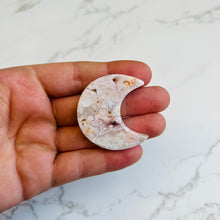 Load image into Gallery viewer, Pink Lace Agate Moon Carving 5
