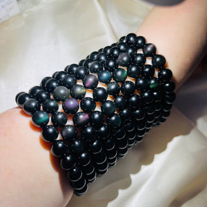 Rainbow Obsidian Crystal Stretch Bracelets (1)