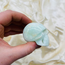 Load image into Gallery viewer, Pistachio Calcite Skull Carving
