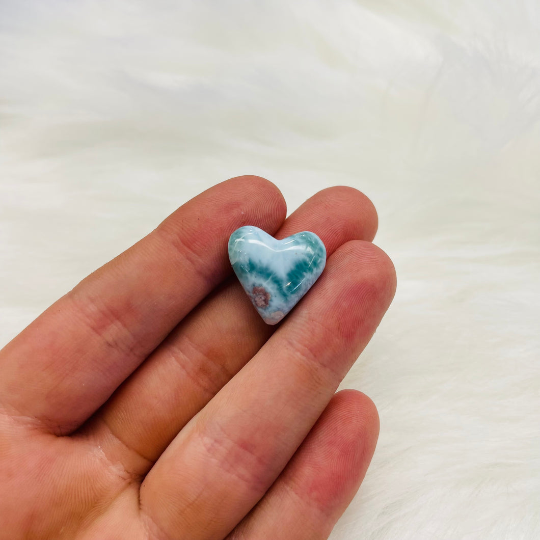 Top Quality Larimar Heart Carving 30