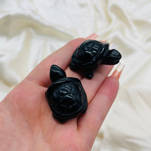 ONE Obsidian Turtle Carving