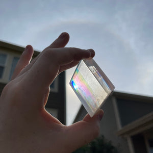 Rainbow-filled Optical Calcite Freeform 5