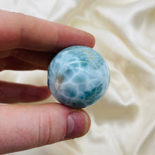 Load image into Gallery viewer, Top Quality Larimar Sphere 2 (tiny imperfection)

