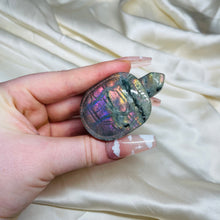 Load image into Gallery viewer, Rare Purple/Pink Labradorite Turtle Carving 16

