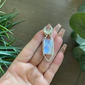 Top Quality Rainbow Moonstone x Mother of Pearl x Sterling Silver Wire: The Moonlight Collection