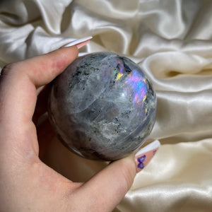 Vivid Purple Labradorite Sphere 2 (over 1lb!)