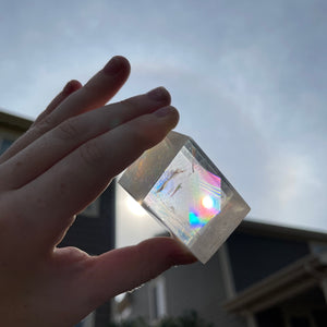 Rainbow-filled Optical Calcite Freeform 5