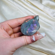 Load image into Gallery viewer, Rare Purple/Pink Labradorite Turtle Carving 12
