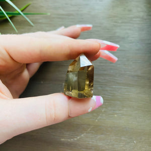Natural High Clarity Honey Citrine Tower with Lodolite