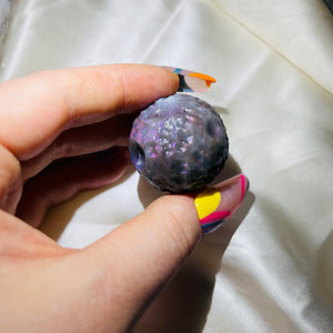 Rare Purple Labradorite Full Moon Sphere Carving 7