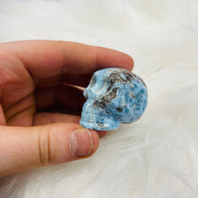 Load image into Gallery viewer, Top Quality Larimar Skull Carving
