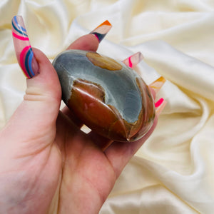 Polychrome Jasper Heart Carving 11 (chipped)