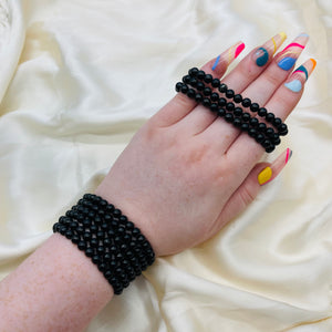 Obsidian Crystal Stretch Bracelets (1)