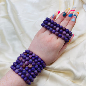 Purple Mica Crystal Stretch Bracelets (1)