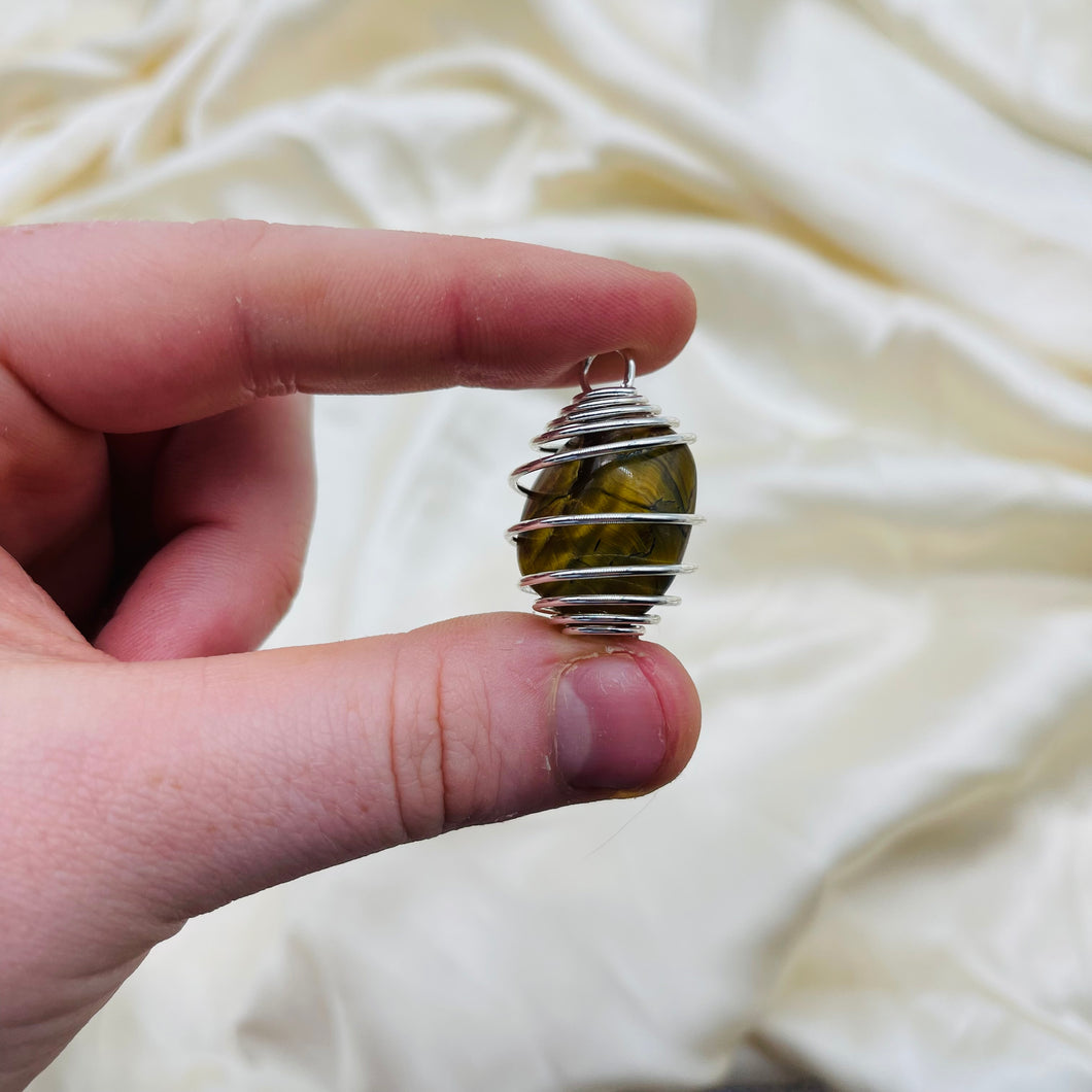 Simple Tigers Eye Cage Pendant