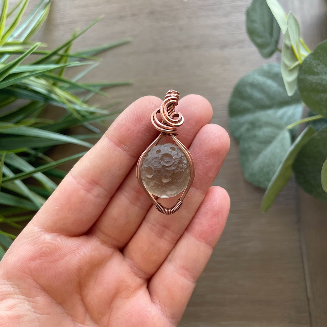 Smoky Quartz Moon Carving x Copper Wire: The Moonlight Collection