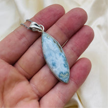 Load image into Gallery viewer, Larimar Marquise Pendant set in Sterling Silver
