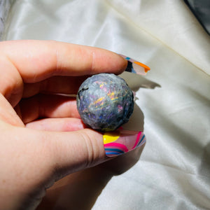 Rare Purple Labradorite Full Moon Sphere Carving 4