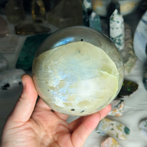 XXL Celestial Garnierite (Green Moonstone) Sphere with Exquisite Flash