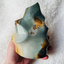 Load image into Gallery viewer, Pastel Blue Polychrome Jasper Flame
