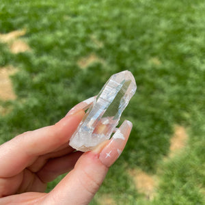 Stunning Lemurian Crystal with High Clarity and Rainbow