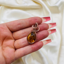 Load image into Gallery viewer, Natural Amber Wire Wrapped Pendant 3
