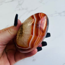 Load image into Gallery viewer, XL Carnelian “Candy Cane” Shiva Shape Carving

