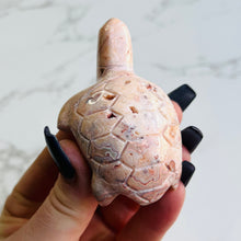 Load image into Gallery viewer, Pink Lace Agate Turtle Carving 2
