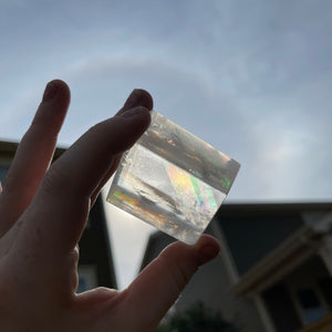 Rainbow-filled Optical Calcite Freeform 6
