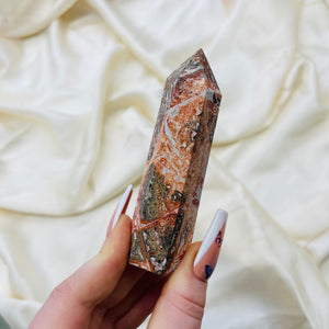 Partially Polished Leopard Jasper Tower 3 (not fully polished)
