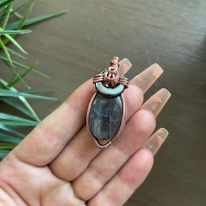 Purple Labradorite x Abalone Shell x Copper Wire: The Moonlight Collection