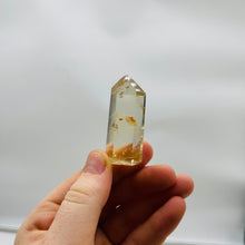 Load image into Gallery viewer, Natural Honey Champagne Citrine Tower with High Clarity and a Mini Rainbow in the Tip

